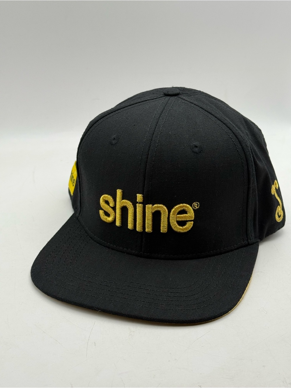 *SALE* Shine Embroidered Black & Gold Snapback Hat - OSFM
